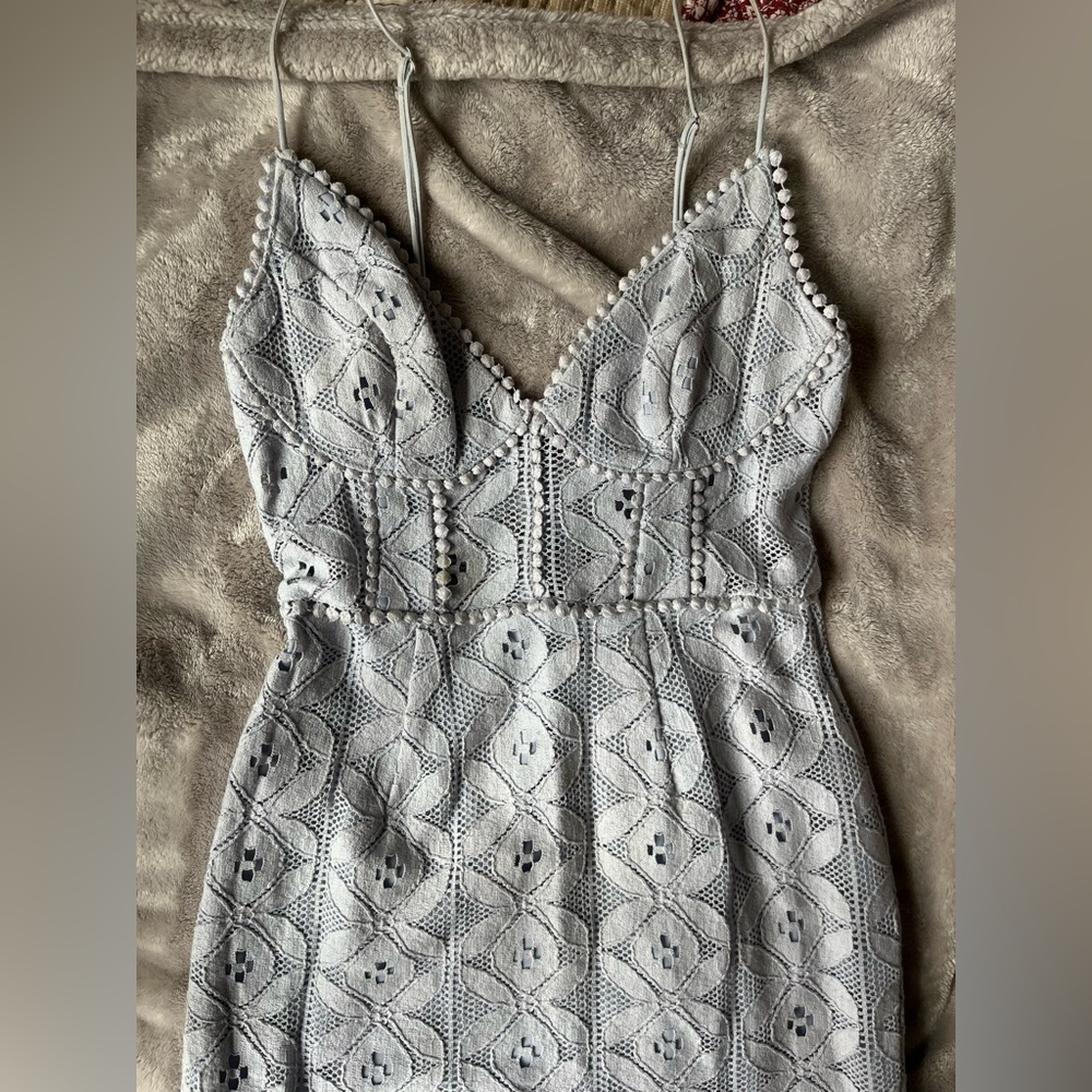 Selfie Leslie Light Blue Lace Dress